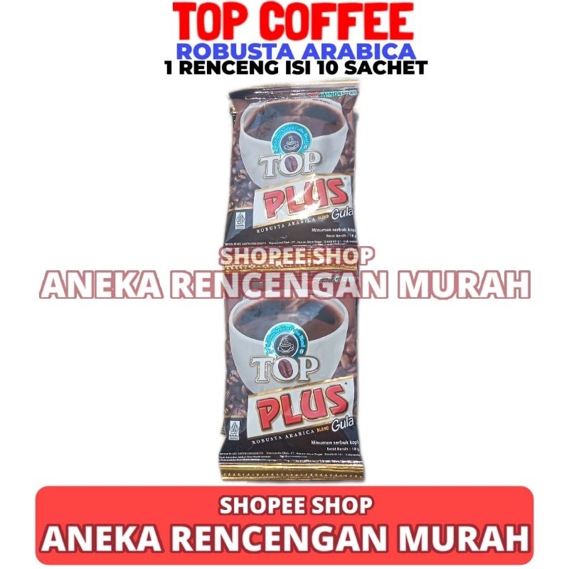 

Top Coffee Robusta Arabica 1 Renceng Isi 10 Sachet 18gr