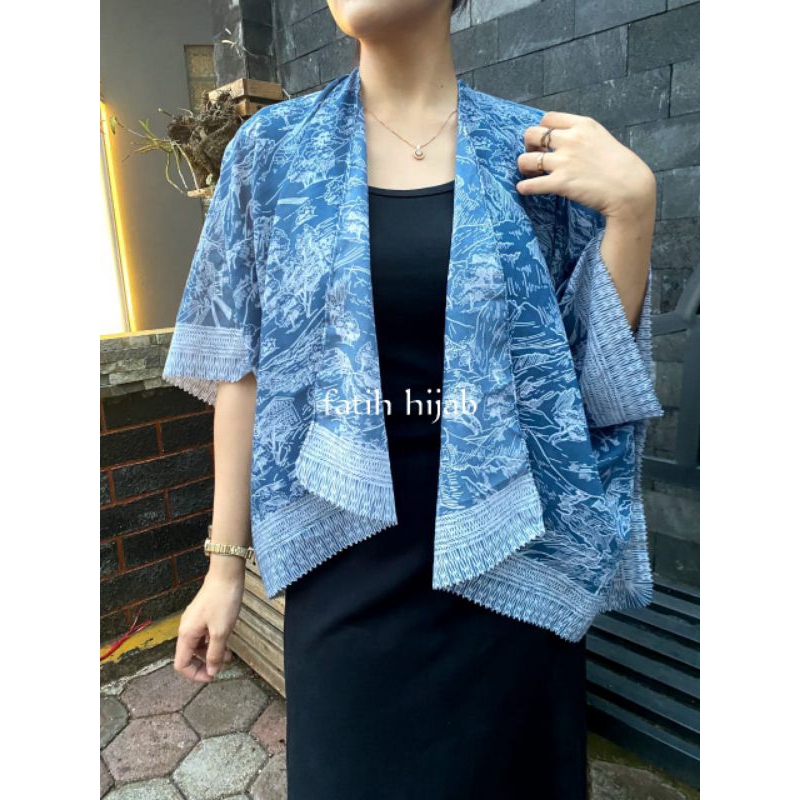 outer kimono betwing motif denim