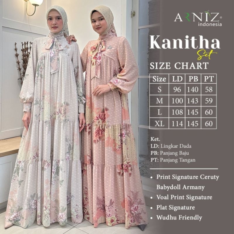 KHANITA SET by Arniz Collection (Dress dengan segi empat voal) / dress arniz terbaru / dress Arnis t