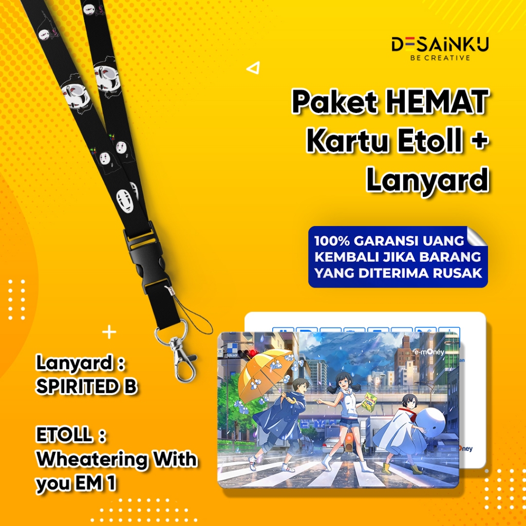 

PAKET HEMAT EMONEY + LANYARD / PAHE EMONEY WEATHERING WITH YOU EM1 + LANYARD SPIRITED AWAY B