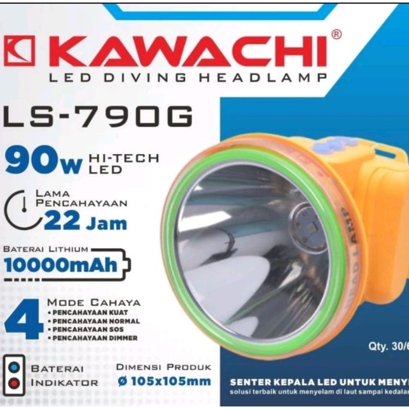 Senter kepala Selam kawachi 90watt Hi tech LED super terang Ls 790G.