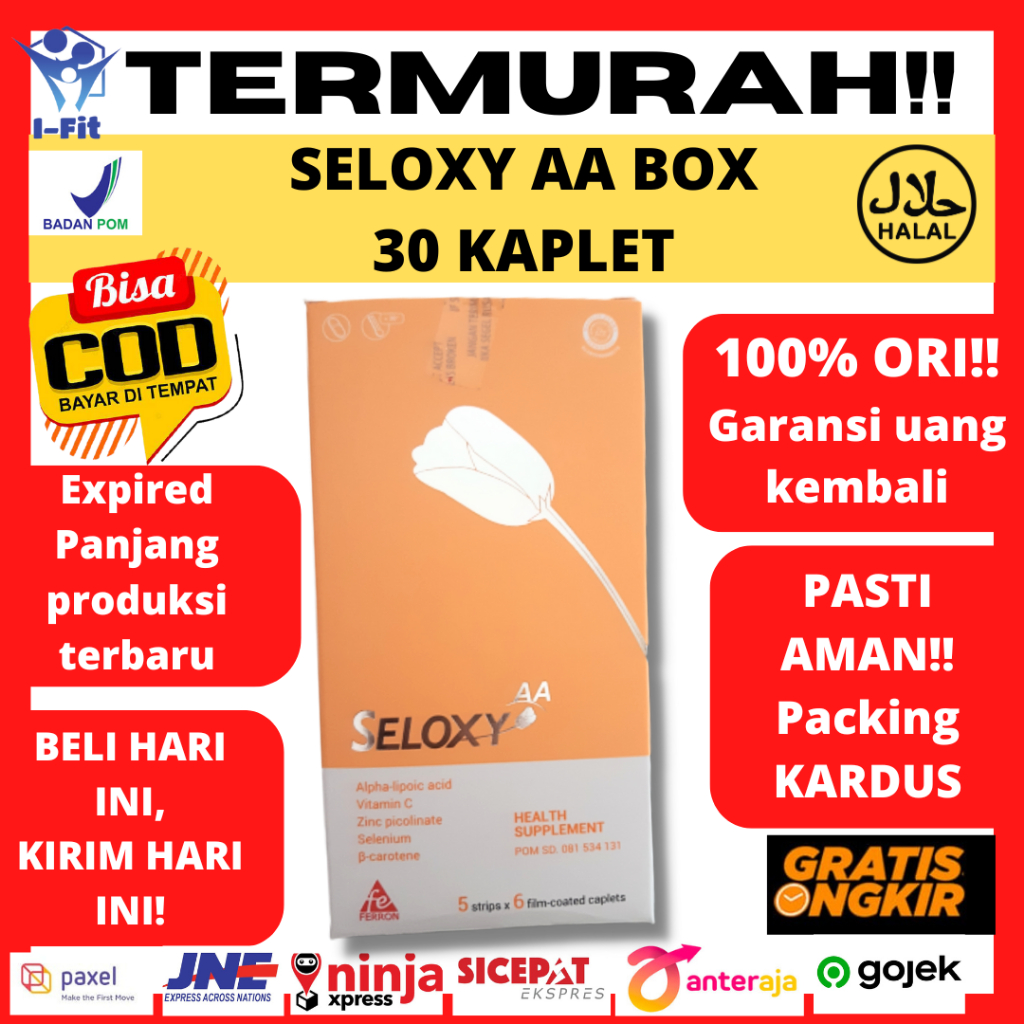 Seloxy AA per Box isi 30 Kaplet 5 Strip Vitamin A Vitamin C dan Antioksidan