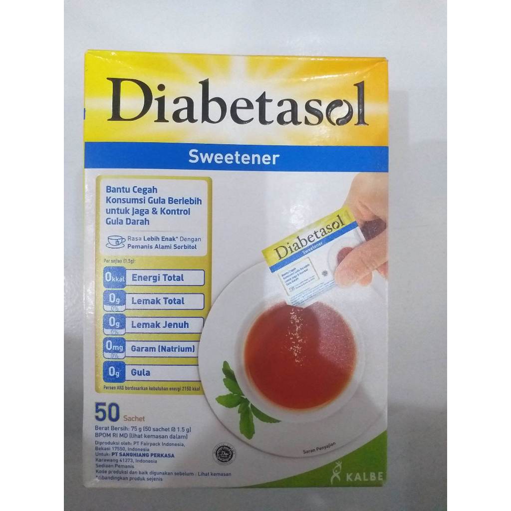 

Diabetasol Sweetener Isi 50 Sachet - Gula Pemanis Aman Untuk Diabetes