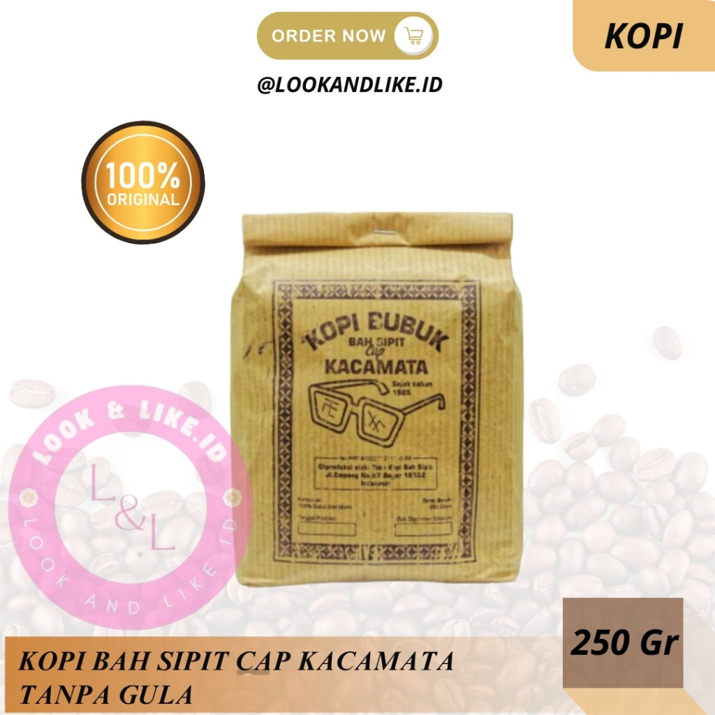 

Kopi Bah Sipit Cap Kacamata 250 Gram Tanpa Gula
