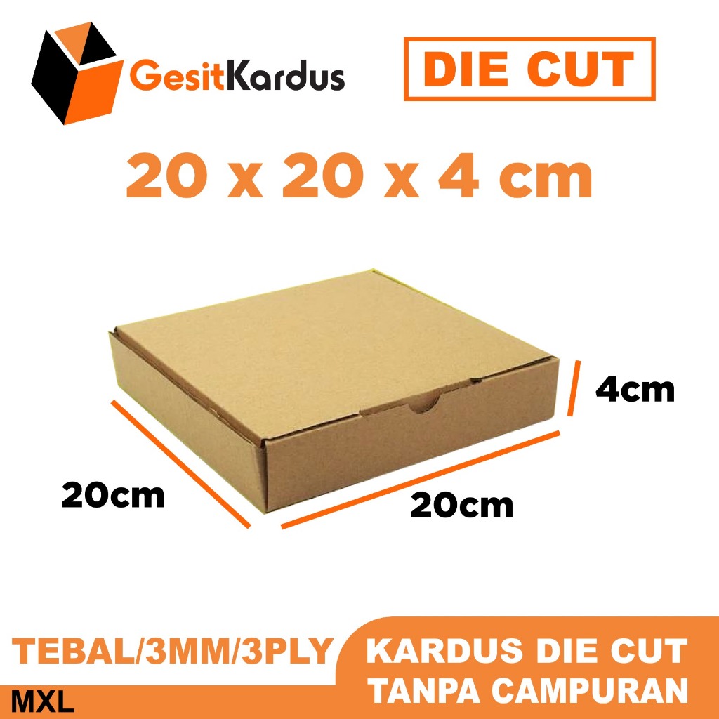 

[ DIE CUT ] KARDUS 20x20x4 CM KOTAK BOX DUS PACKING