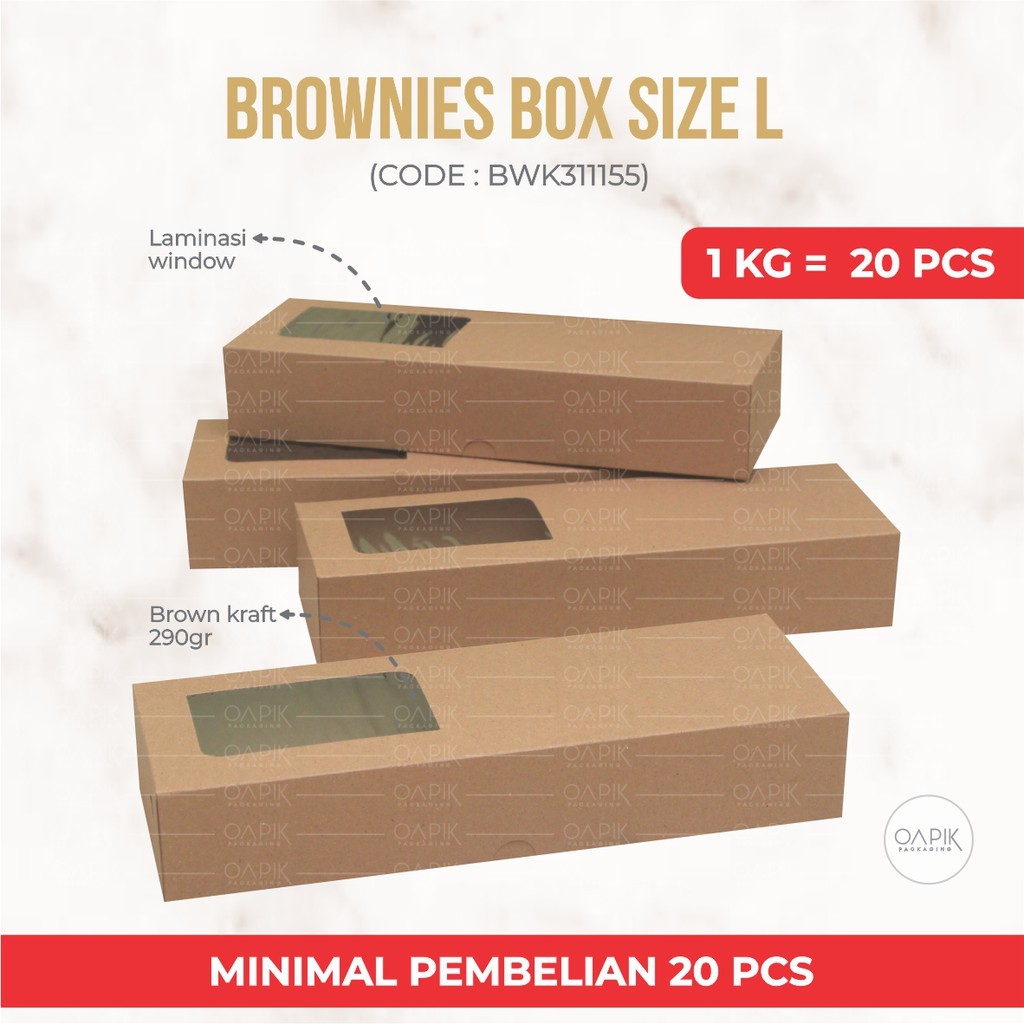 

BROWNIES BOX L, Kemasan Makanan, Packaging Makanan, Dus Makanan, Dus Snack, Dus Kue, Box Kue