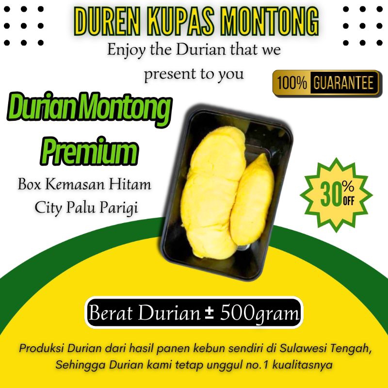

DURIAN KUPAS MONTONG PREMIUM KEMASAN BLACK BOX PREMIUM 500GRAM