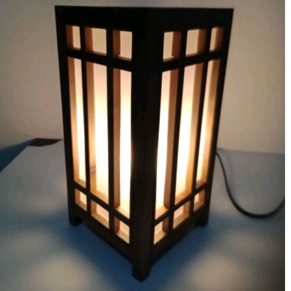 LAMPU TIDUR, LAMPU MEJA JEPANG KAYU JATI