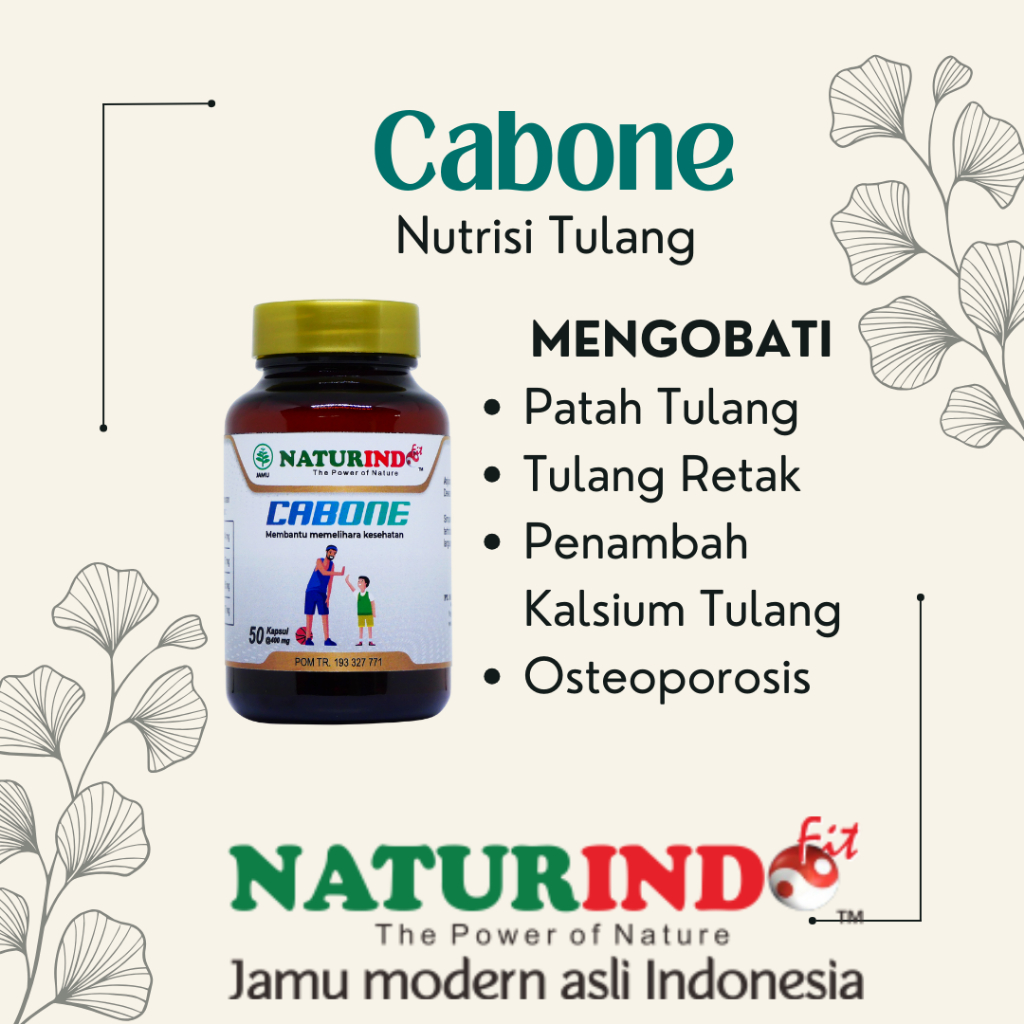 Cabone Naturindo Obat Patah Tulang Retak Keropos Obat Flu Tulang Herbal Nutrisi Tulang