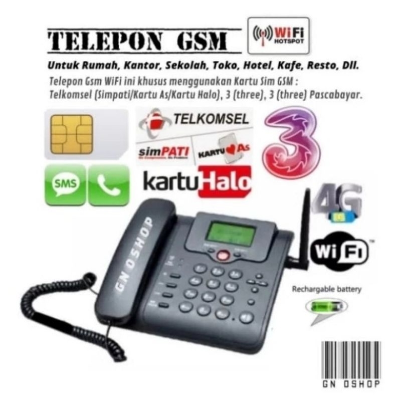 Telepon GSM WiFi Hotspot Rumah Kantor Telp Telpon Telephone Fixed Wireless Phone Fwp Fwt Mifi Modem 