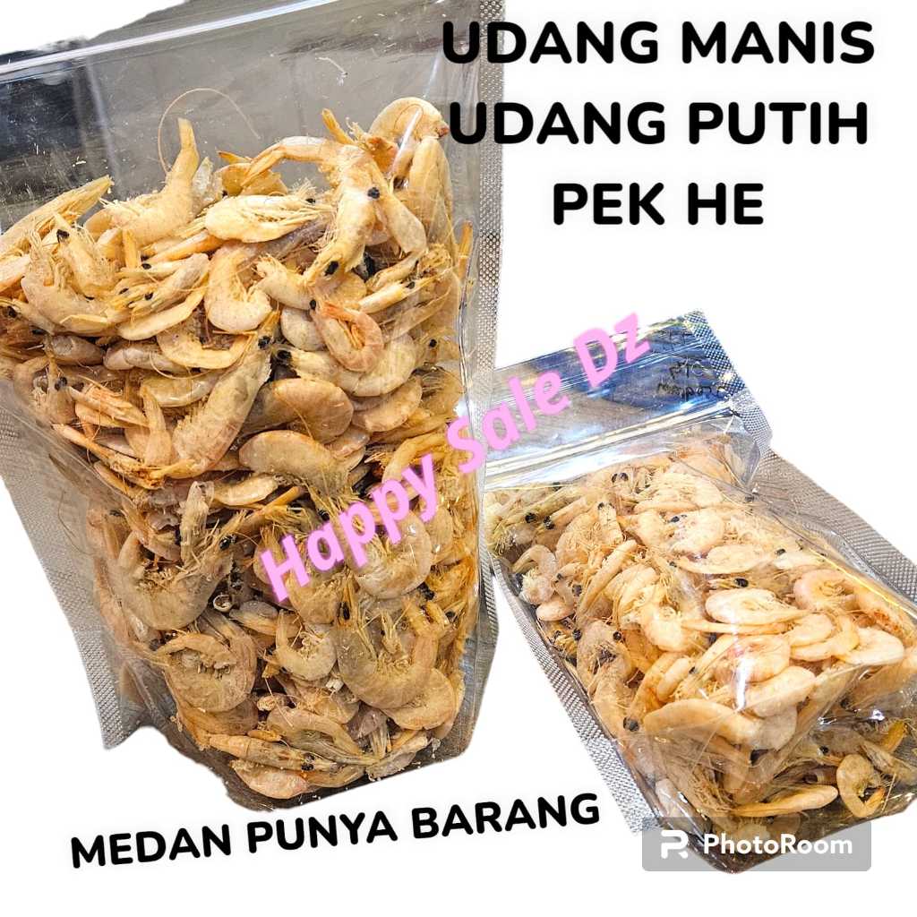 

pek he UDANG MANIS MEDAN udang manis super udang manis kering bermutu berkwalitas terjamin kemasan 250 gram