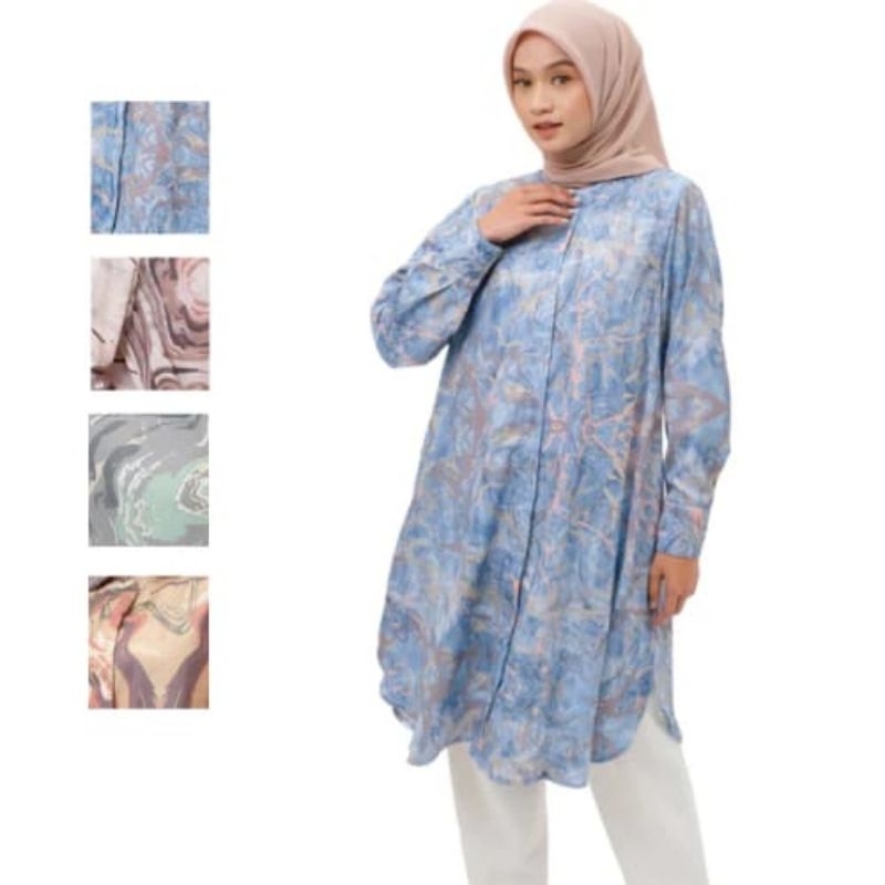 ELZATTA DAUKY TUNIK ELZATTA DAUKY L TUNIC MARBLE ABSTRAK BAHAN POLY RAYON ATASAN ELZATTA TERBARU TUN