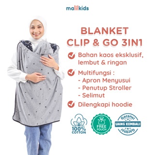 Malilkids Selimut Bayi Blanket Clip & Go 3in1 Series 1