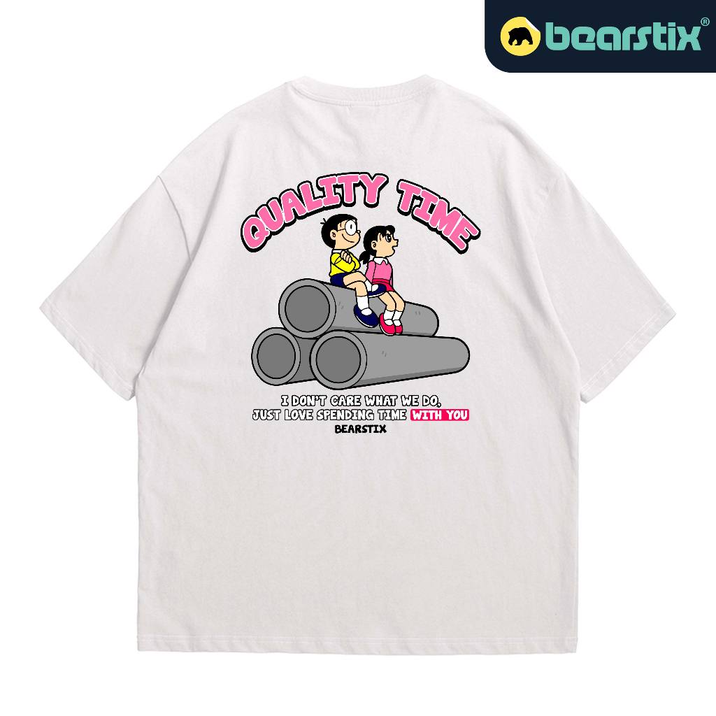 SHINZO - Kaos Oversize Quality Time - Tshirt Nobita Sizuka - Baju Doraemon - Kaos Cartoon Streetwear