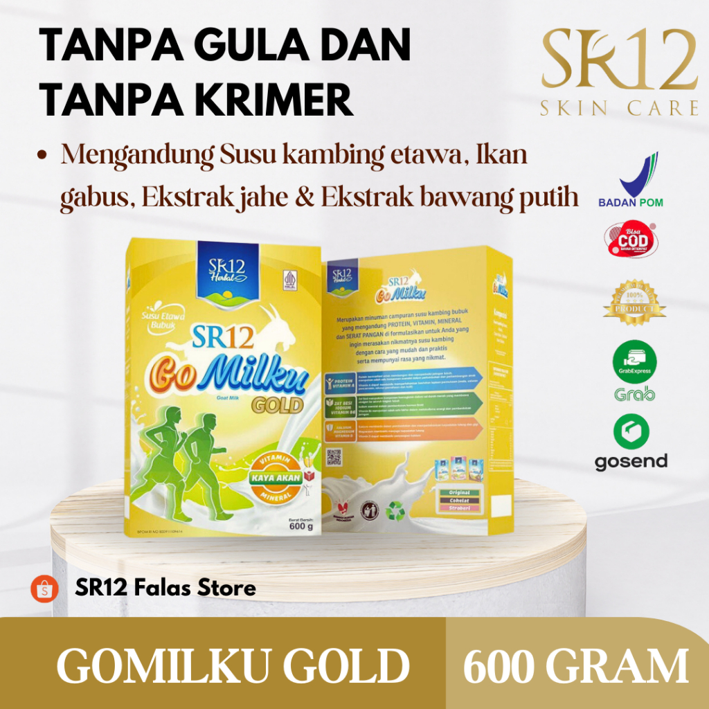 

GoMilku Gold by SR12 / Go Milku Gold / Susu Kambing Khusus Lansia 600 gr Susu kambing etawa premium