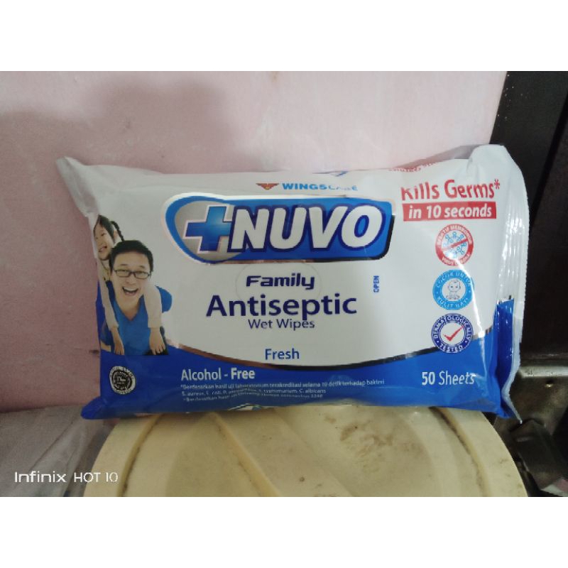 nuvo wet wipes 50s tisu basah