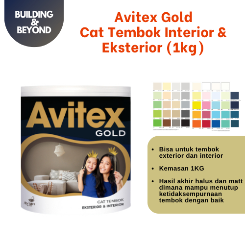 AVITEX GOLD CAT TEMBOK INTERIOR &amp; EXTERIOR 1 KG AVIAN