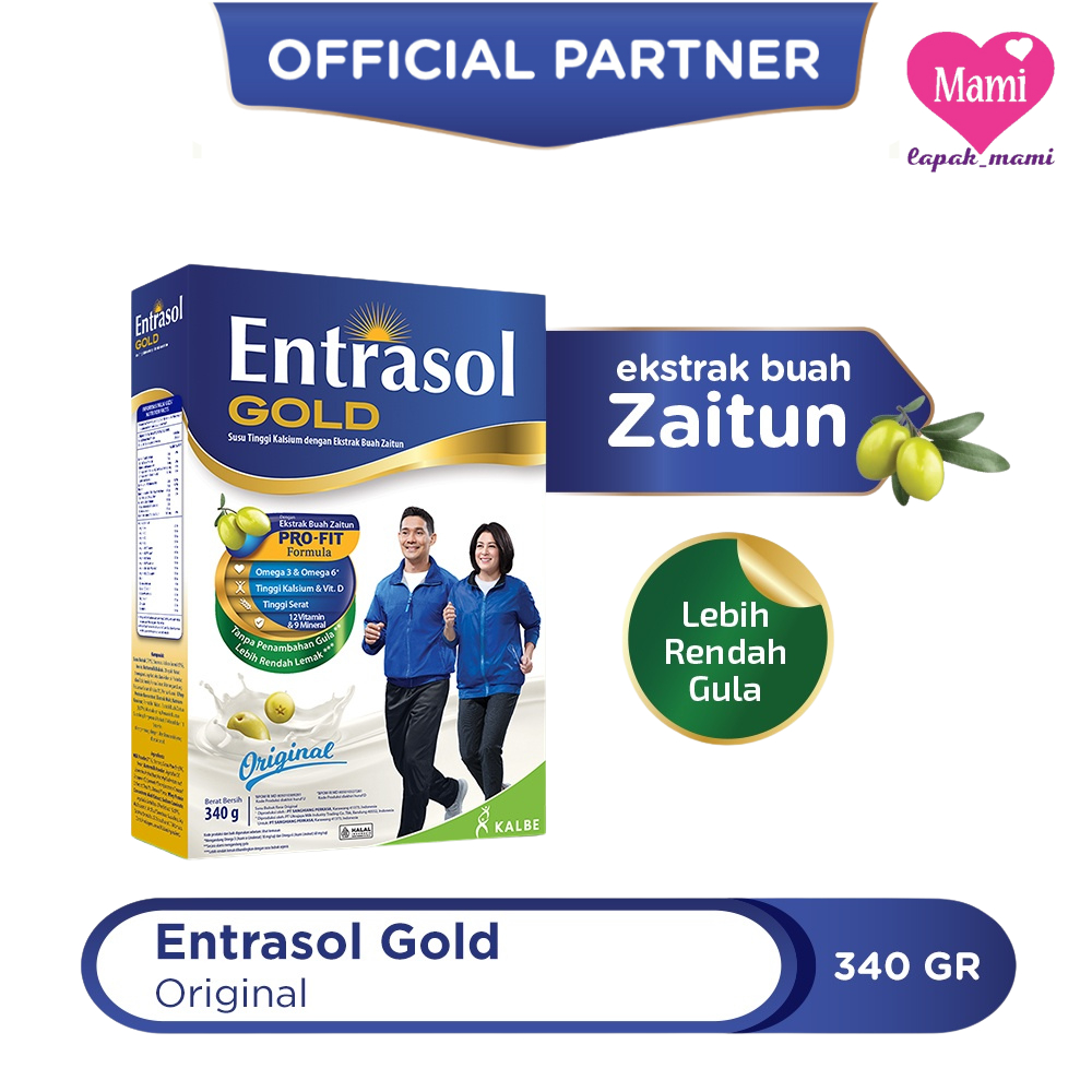 

Entrasol Gold Original 340g Susu Tinggi Kalsium Plain Dengan Pro-fit Formula Untuk Tulang Lebih Kuat