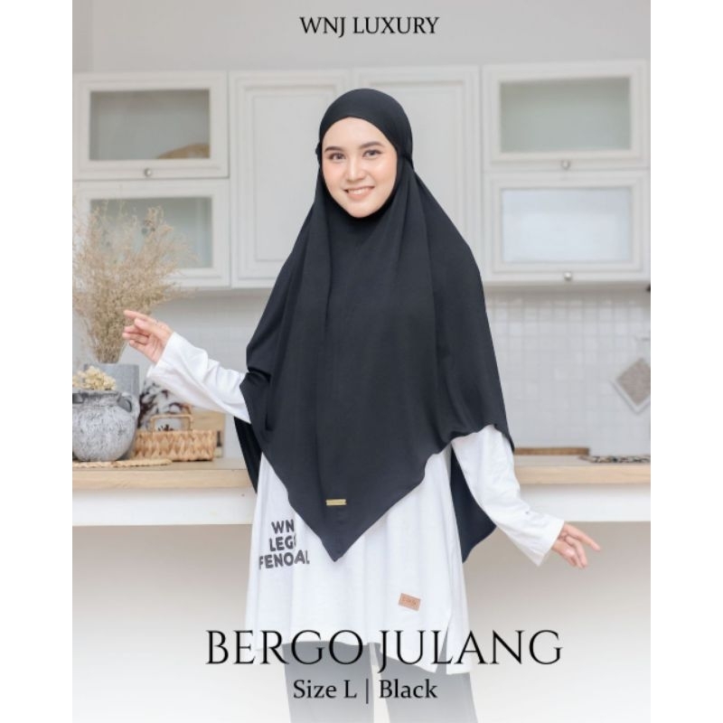 Bergo JULANG jilbab french khimar hijab instan instant syari adem harian polos non pet by wanoja