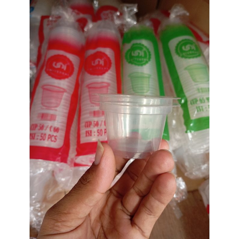 Cup Jelly Cup Puding Cup Ager + Tutup 50/65 ml