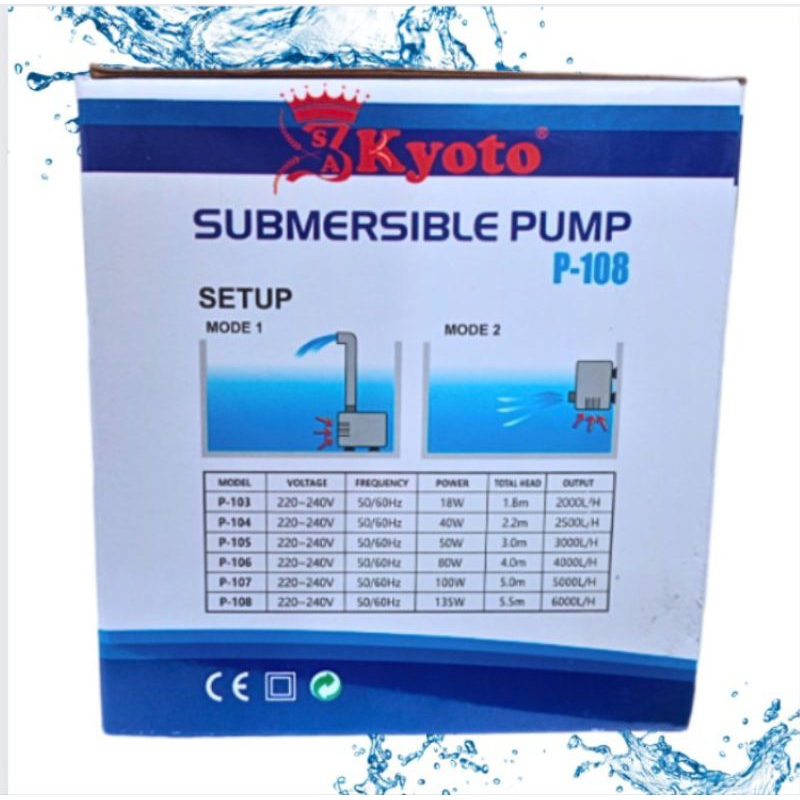 KYOTO P 108 POMPA KOLAM SUMBERSIBLE PUMP ENERGY SAVING