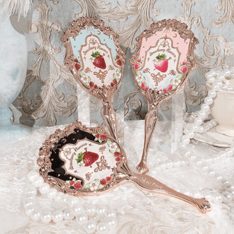 Flower Knows Strawberry Rococo Series Hand Mirror / Cermin