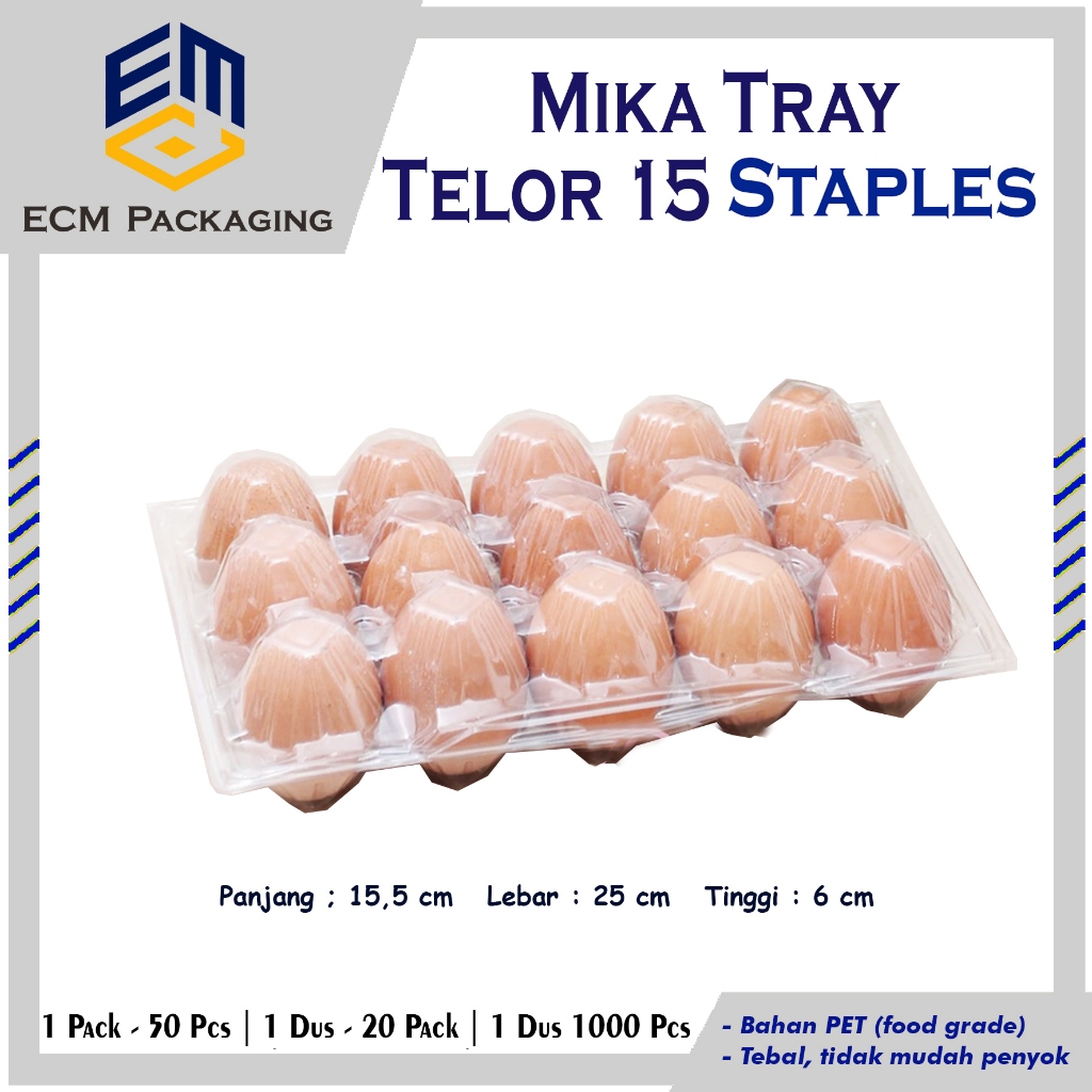 MIKA TELUR ISI 15 STAPLES / MIKA TELOR 15 | EGG TRAY 50PCS