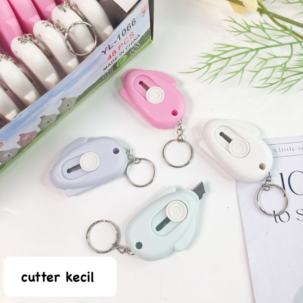 

gantungan kunci cutter kecil knife pisau unboxing paket mini portable keychain pisau