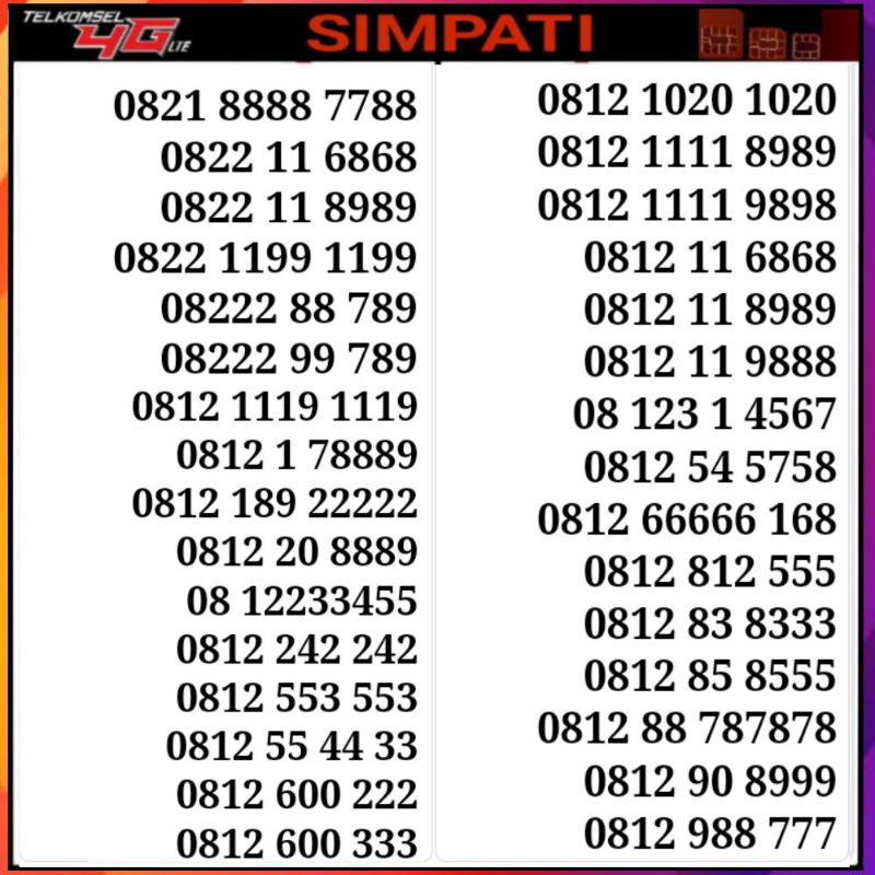 nomor cantik telkomsel simpati nomor super