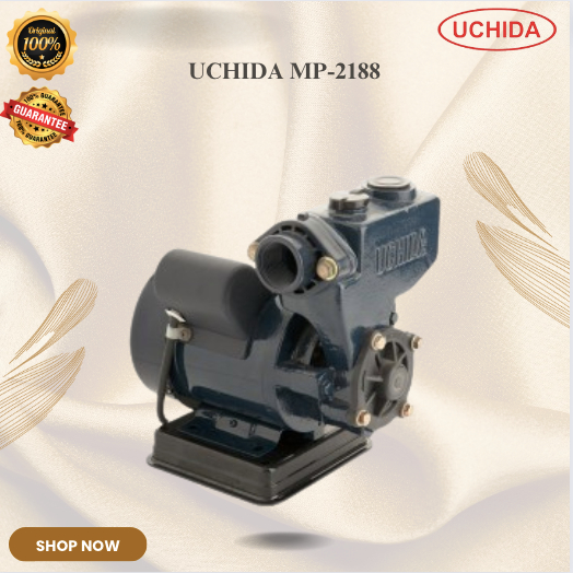 UCHIDA MP-2188 POMPA AIR/MP2188/MP 2188/POMPA SUMUR DANGKAL NON OTOMATIS/POMPA DAYA HISAP MAKSIMAL 9