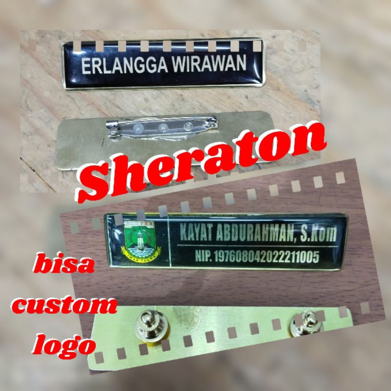 

name tag Kuningan papan nama dada kuningan UK. 2cm x 8cm -paku jambu