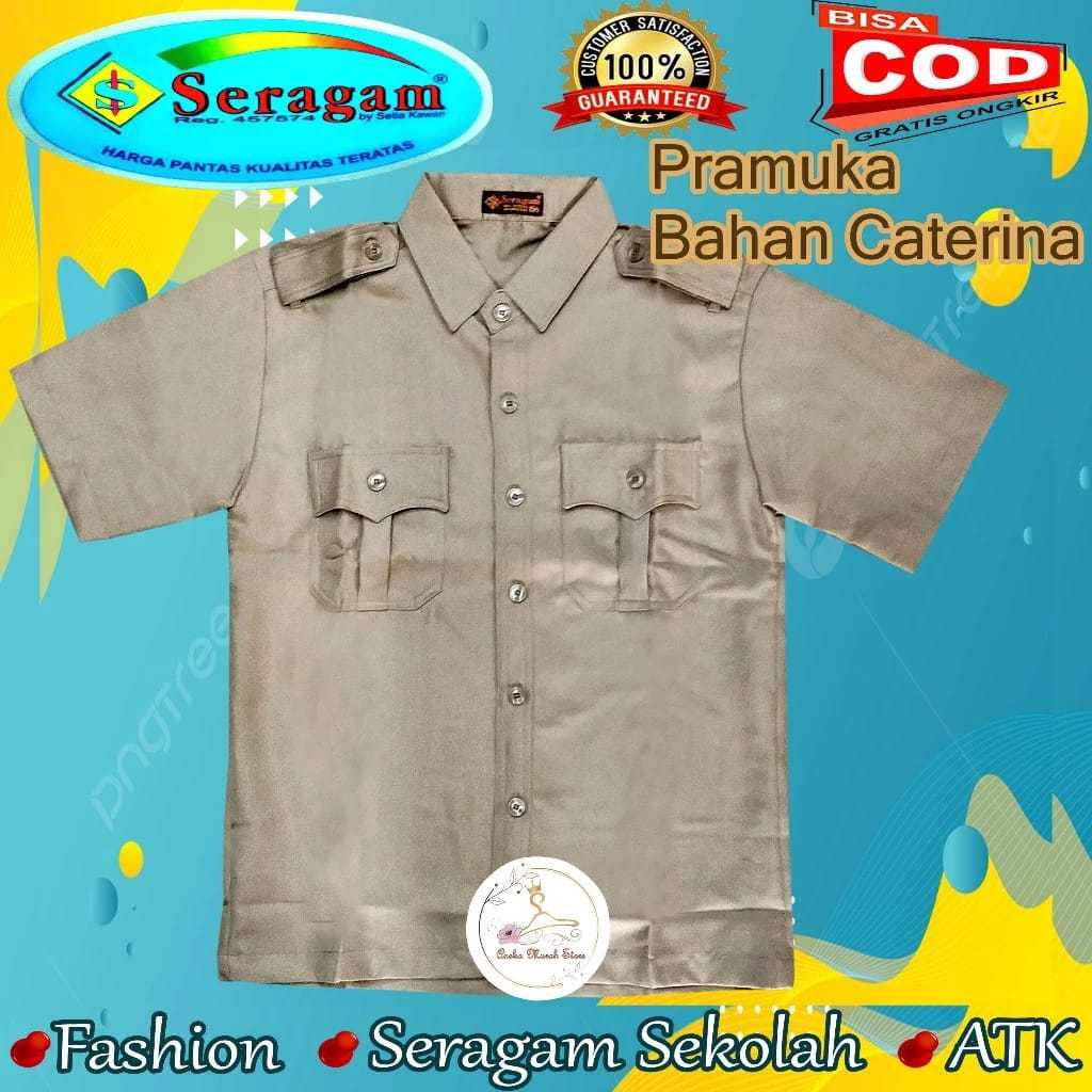 Baju Pramuka Laki Laki Pembina Guru Lengan Pendek Bahan Caterina Merk Seragam