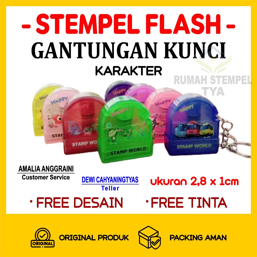 Stempel STAMP WORLD Lucu/Karakter Gantungan Kunci STEMPEL NAMA BIDAN, DOKTER, APOTEKER, PERAWAT, NO 