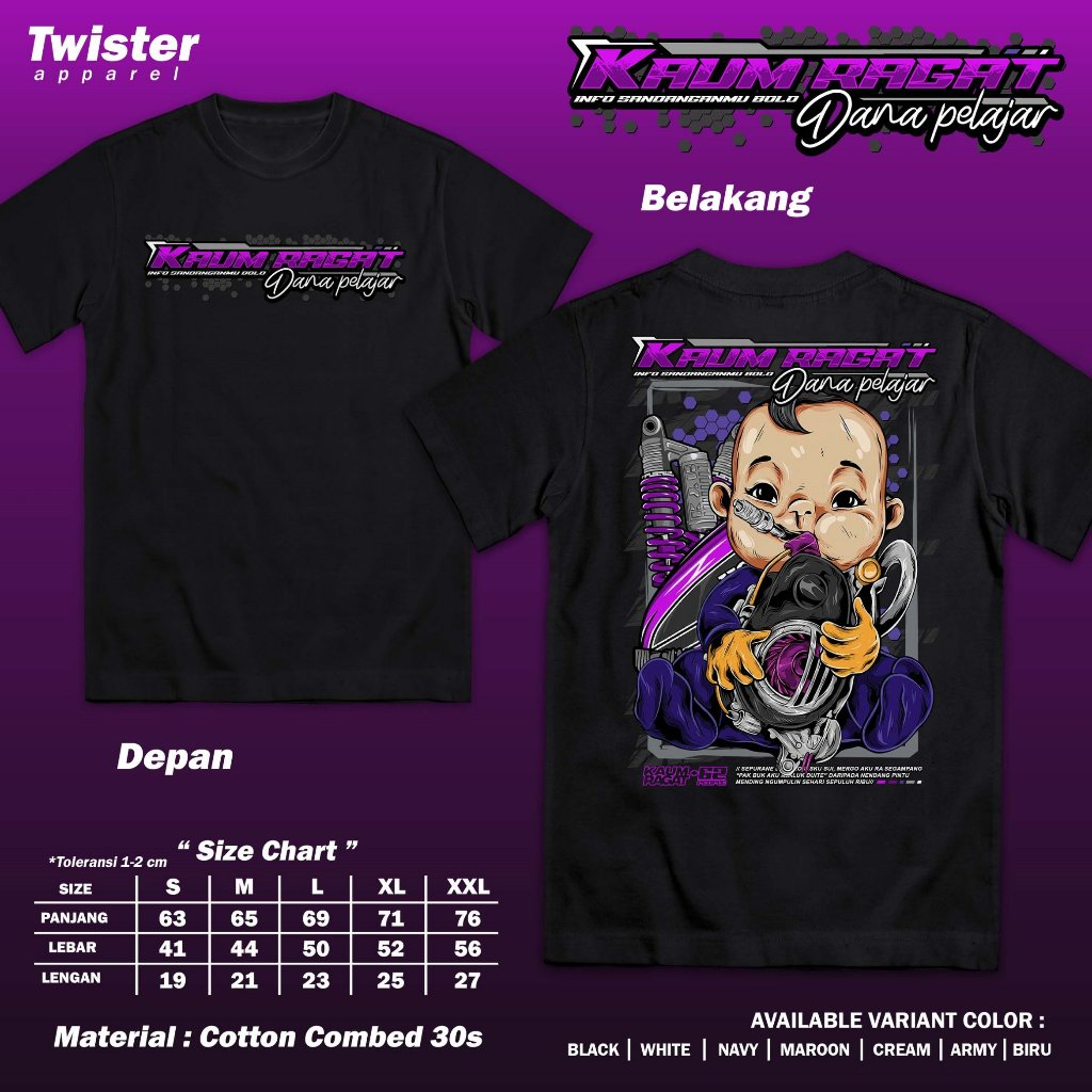 V73 Kaos Racing Kaum Ragat Dana Pelajar - Baju Distro Otomotif Motor Herex CB GL MP Ramadhan Race