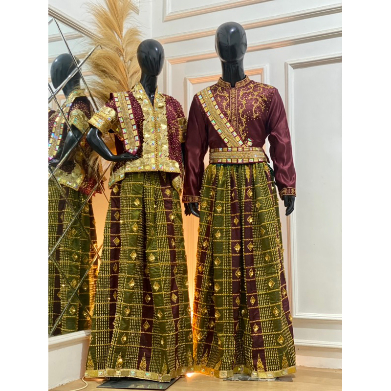 BAJU PENGANTIN ADAT BUGIS/MAKASSAR MODERN HARGA FULLSET WARNA MAROON