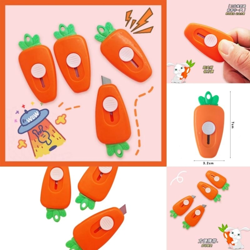 

(1 PCS) PISAU KECIL CUTTER MINI KARAKTER WORTEL Cutter Travelling Portable