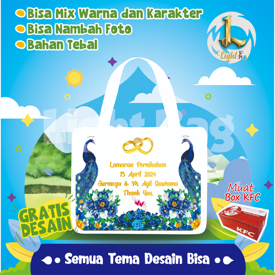 

TAS SOUVENIR WEDDING LAMARAN PERNIKAHAN CUSTOM / TAS SOUVENIR PREMIUM / GRATIS DESAIN / BONUS FOTO MEMPELAI / GOODIE BAG WEDDING/ TAS PERNIKAHAN / TAS WEDDING CUSTOM / TAS SOUVENIR 2 HARI JADI / TAS ULTAH / TAS ACARA / BISA TAMBAH FOTO ANAK