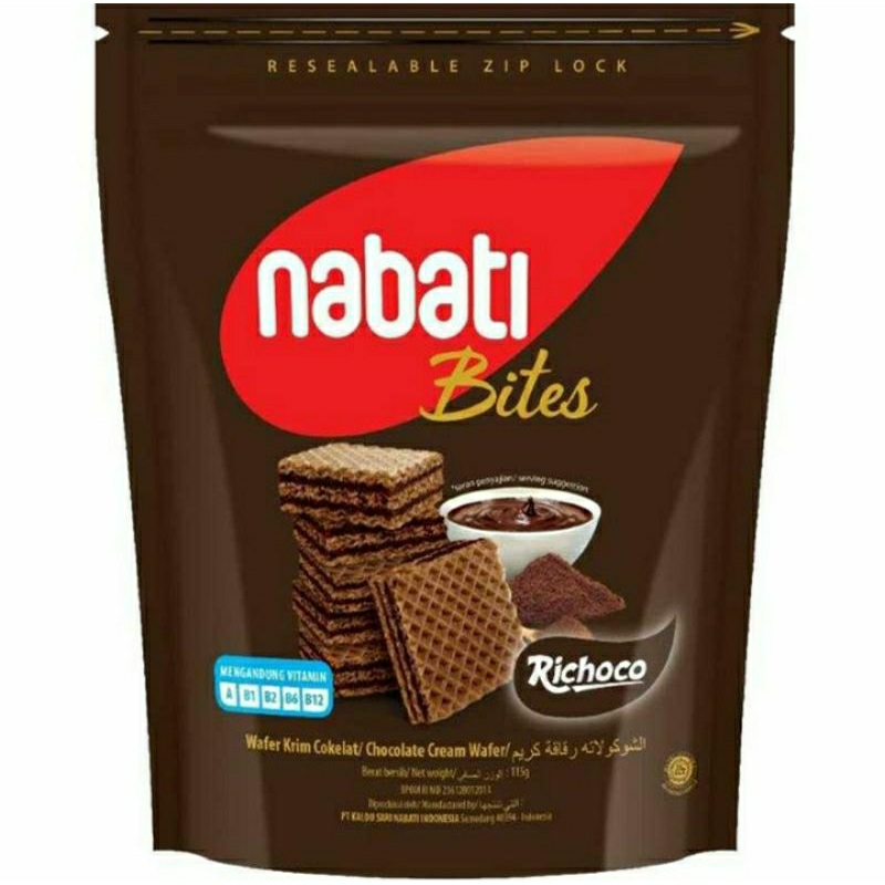 

Richoco Nabati Bites Wafer Krim Cokelat 115 g