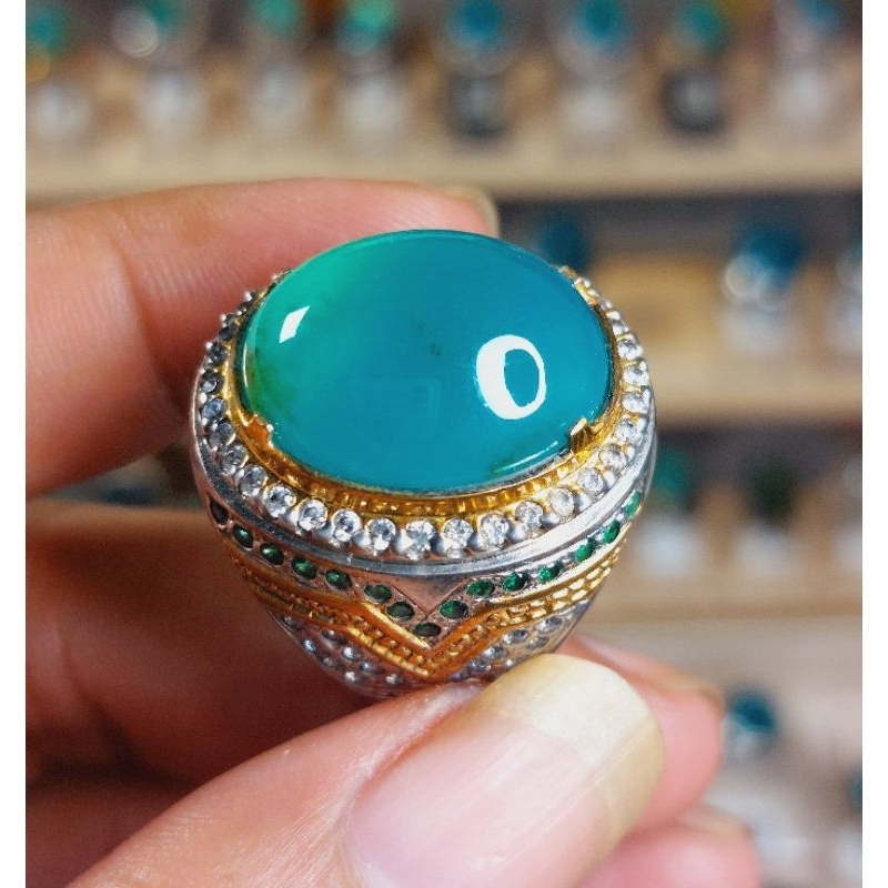 Batu Bacan Gulao Natural◇Ring Perak