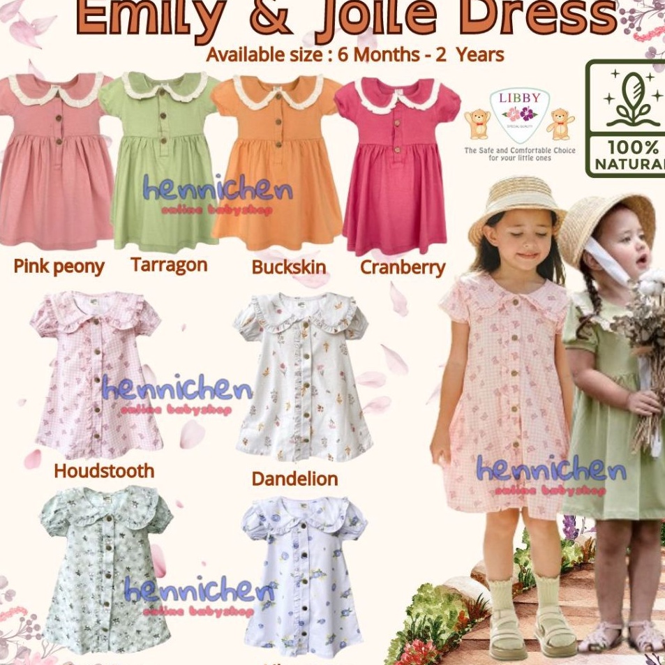 Grosir Populer  Libby Emily Dress 6 Bulan  8 Tahun Collar Puffy Dress Jolie Dress Dress Bunga Anak P