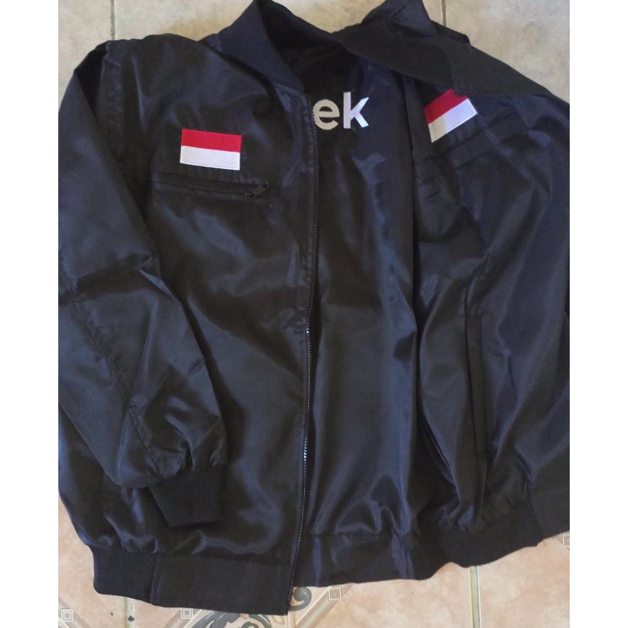 Hadir Spesial  JAKET BOLAK BALIK GOJEK GRAB JAKET BUNGLON GOJEK GRAB HITAM BORDIR