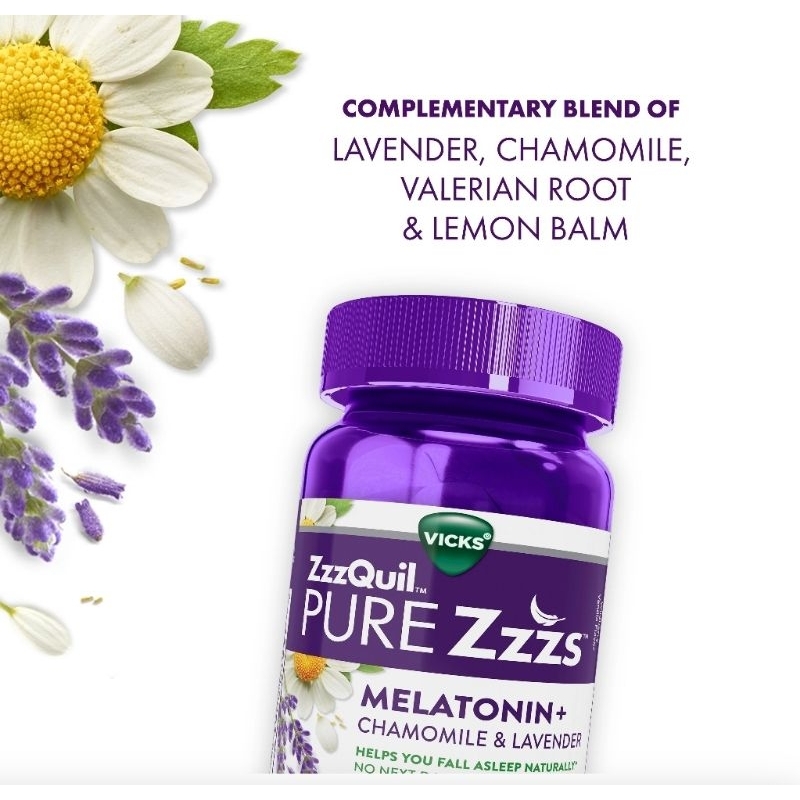 Vicks ZzzQuil Pure Zzz melatonin chamomile lavender