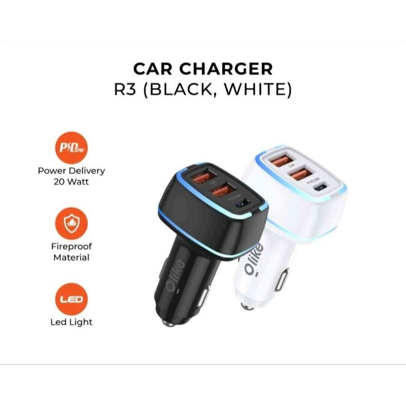 SAVER HALO POWER CAR CHARGER R3 BLACK OLIKE