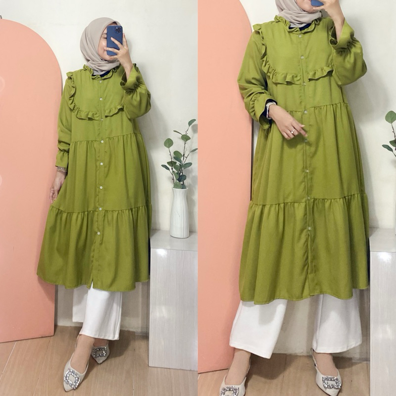 lady tunik ruffle /tunik ruffle / tunik tumpuk
