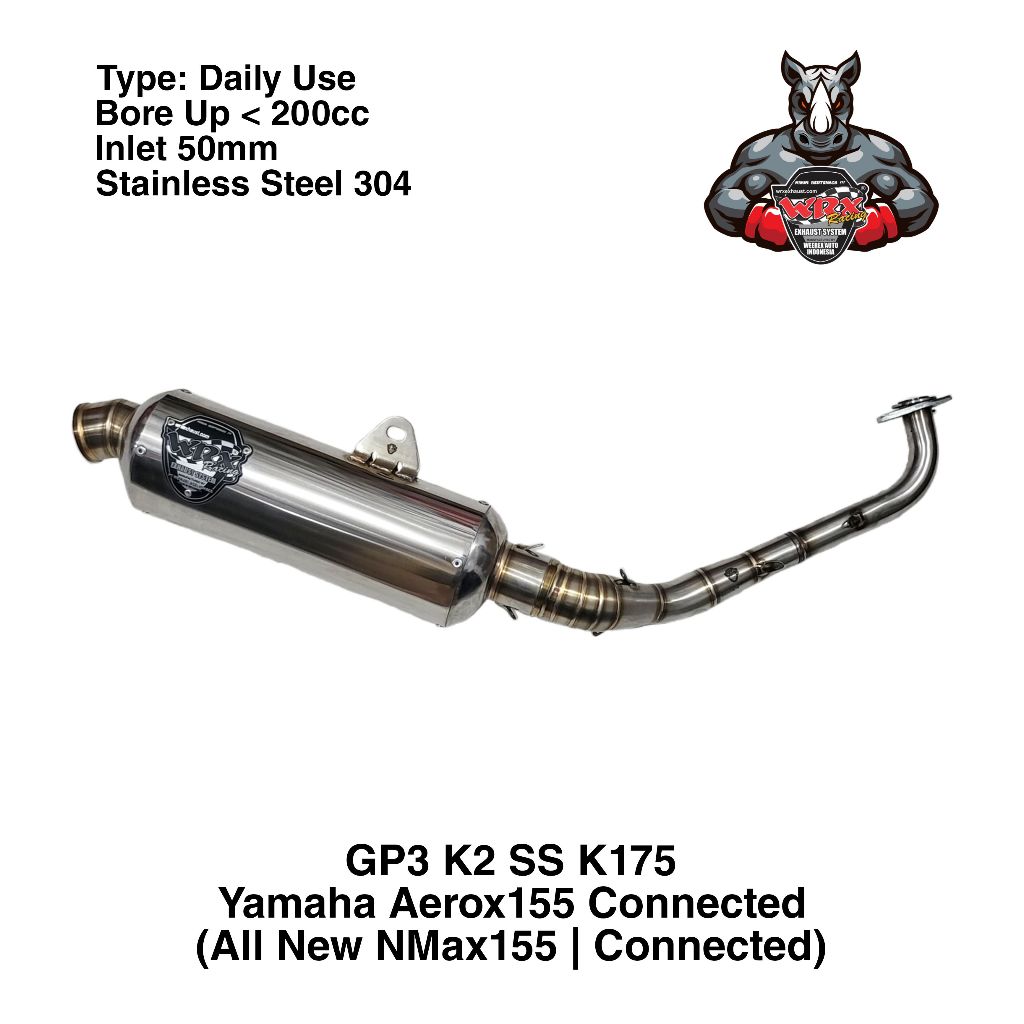 Knalpot WRX GP3 SS K175 New Aerox155