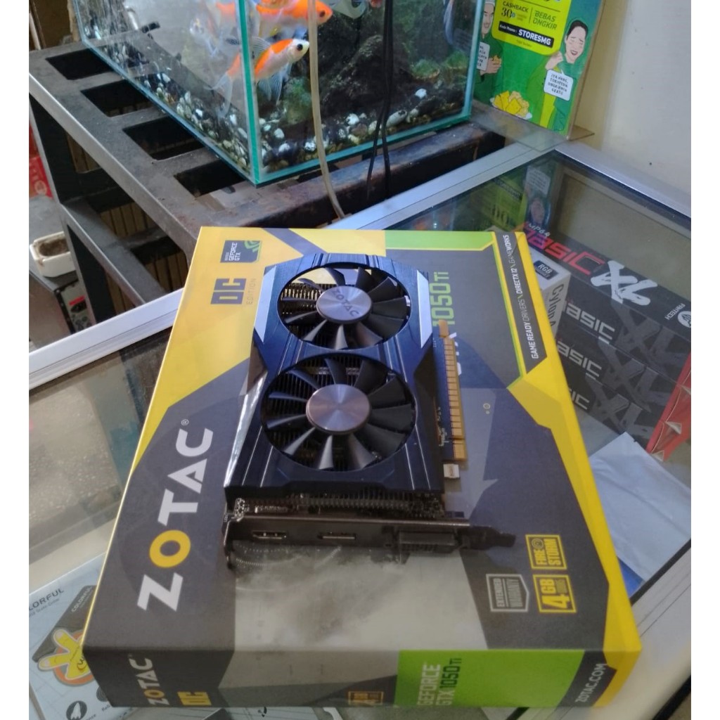 VGA Zotac GTX 1050Ti Tanpa Pin Power Fullset