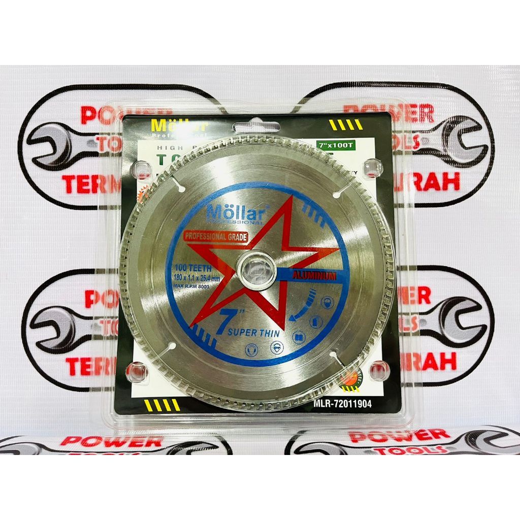

MOLLAR Circular Saw Blade 7 x 100T Mata Potong ALUMUNIUM - Gergaji