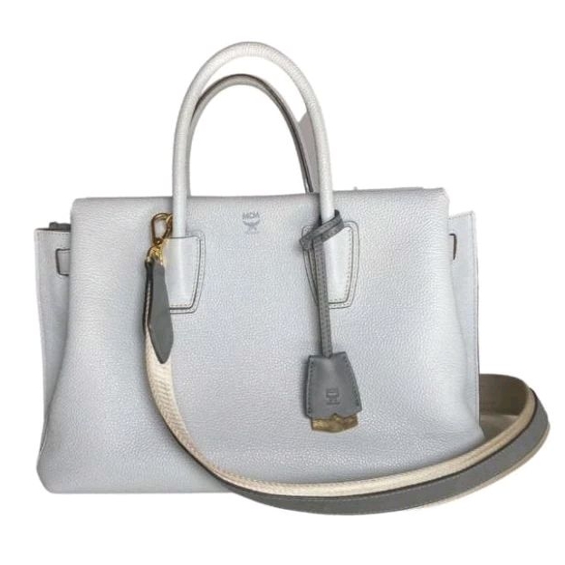 Authentic MCM Milla Large Tote Bag Grained Leather Preloved Second Tas Kantor Original Branded