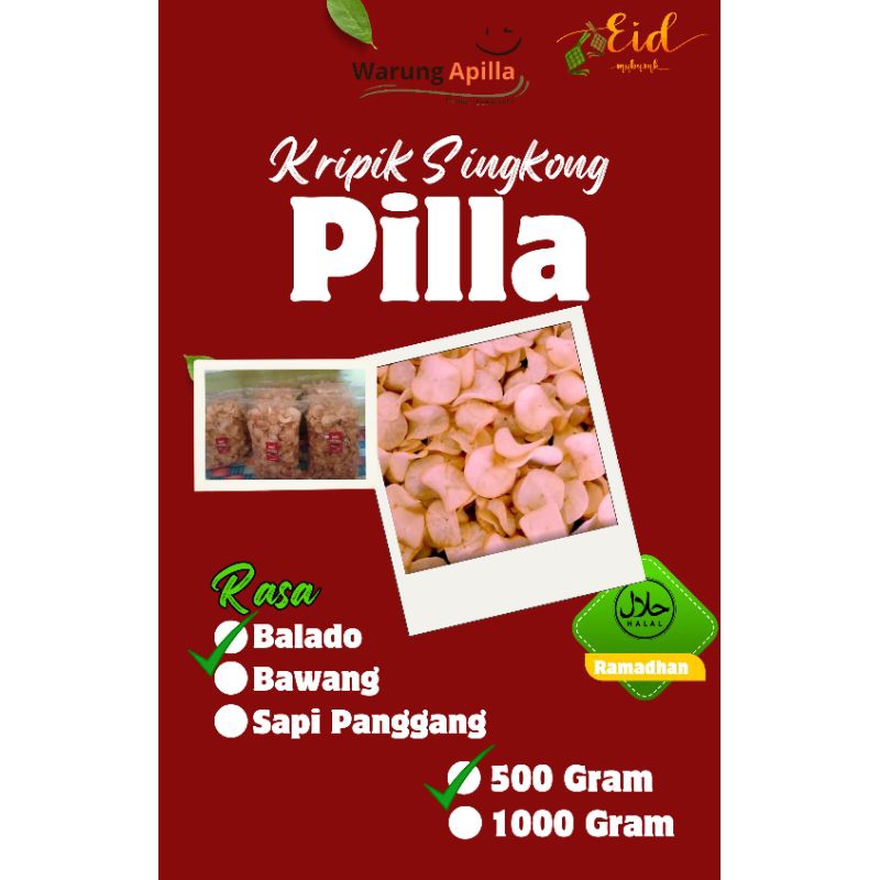 

Kripik Singkong APILLA Balado 500 Gram Super Gurih