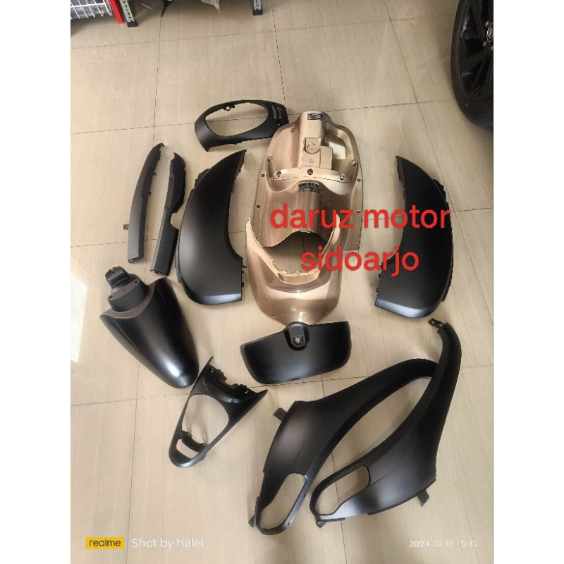 Body scoopy 2016 cover full set body halus scoopy fi esp tahun 2013 2014 2015 2016 warna hitam doff